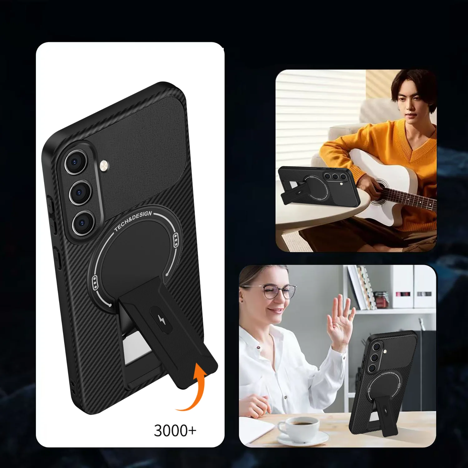 Magnetic Fold Stand Armor Phone Case with Magsafe Cover