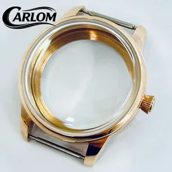 Elegant 33mm Cocktail Arch Watch Case - Polished Silver & Rose Gold Finish (Rose Gold)