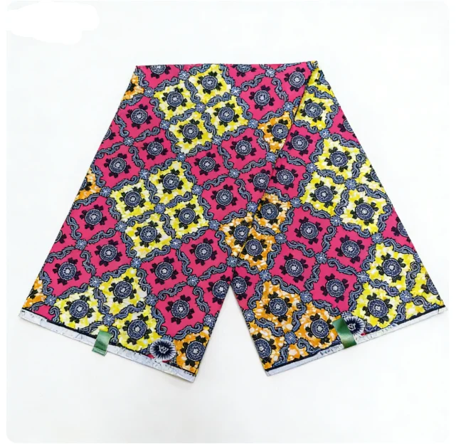 Wholesale Super Quality African Ankara Wax Fabric New 100% Cotton Material Soft Fashion Pink Tissu Pagne Africa Prints 6