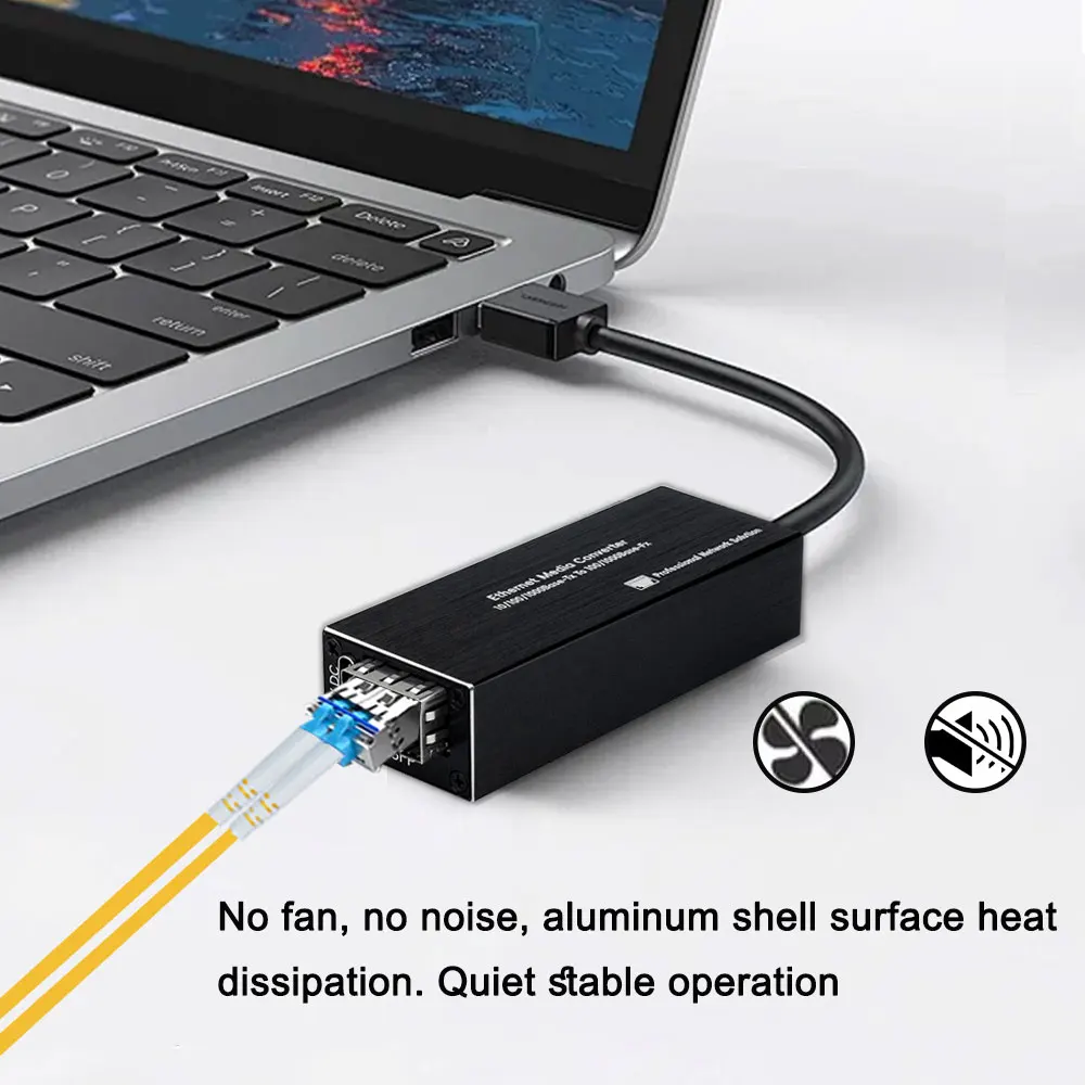 Mini Gigabit SFP Media Converter,1000M RJ45 to SFP Fiber Media Converter,10/100/1000Mbps Ethernet to Fiber Optical Transceiver