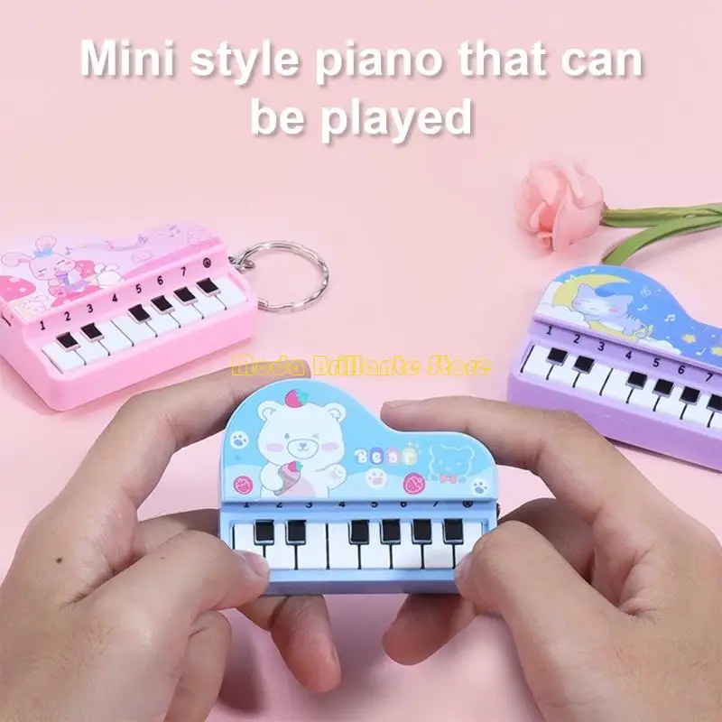 Desktop Klavier Keychain süße Musikspielmaschine Buntes Bag Anhänger Y08E
