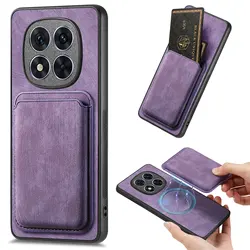 2-in-1 Detachable Leather Wallet with Magnetic Case - Retro Style for Redmi Note12S 4G (PURPLE)