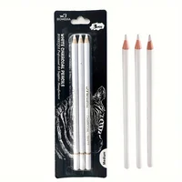 3-Piece White Charcoal Pencil Set For Artists - Smooth, Soft & Medium Tip For Sketching, Highlighting & Blending Colored Pencil 1