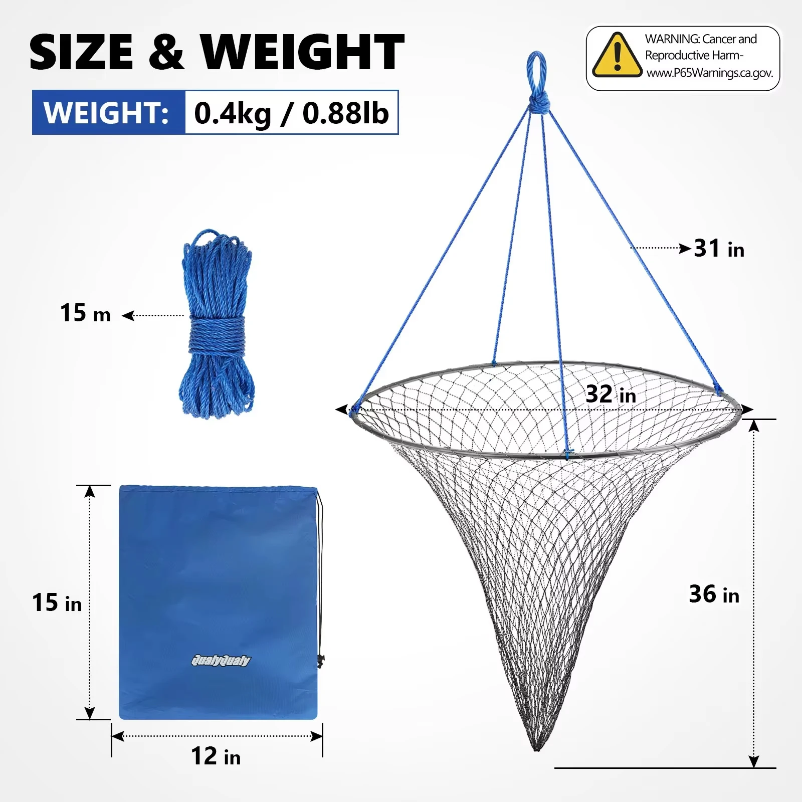 Foldable Green Portable Crab and Shrimp Fishing Net with Drop Landing Design
