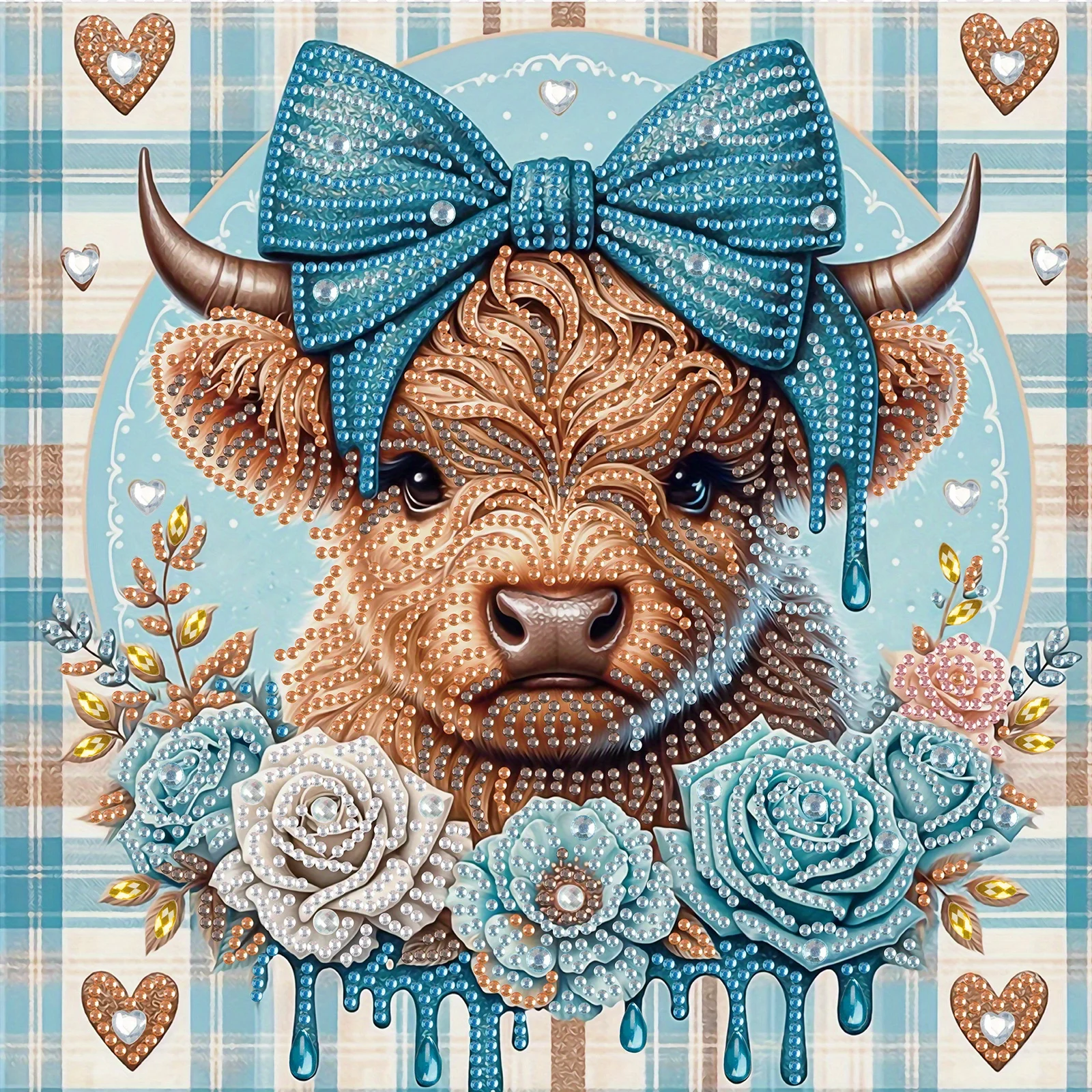 Diamond Painting Diamond Art Painting Kit Diamond Painting Set DIY Cute cow 5D Special Shape Diamond Art Kits for Beginners Diamond Art Painting Kits for Home Wall Decoration Gift