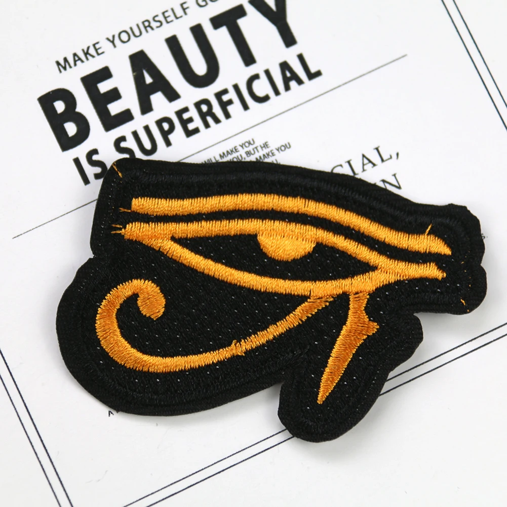 2PCS Eye of Horus Patch Ancient Egyptian Symbol Protection Embroidery Cloth Stickers Iron On Sew Patch Badge Applique For Clothe