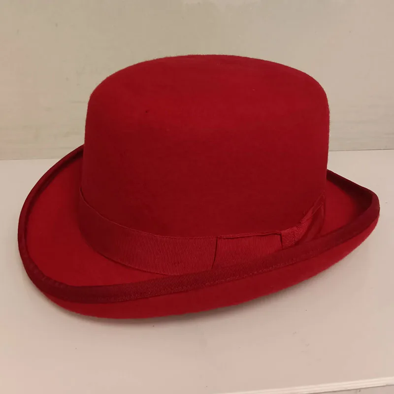 Sombrero De Melón Derby De Fieltro De Lana 100% Para Hombr Y Mujer, Sombrero De Mago Con Forro De Satén A La Moda Para Fita Formal, Disfraz Fedora - AliExprs