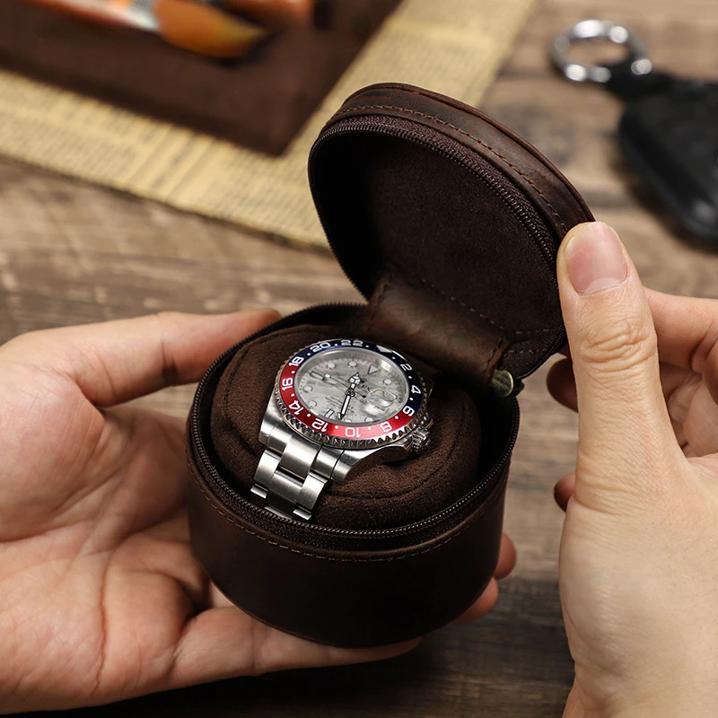 

Luxury Leather Watch Storage Box Travel Single Watch Case Wristwatches & Smart Watch Gift Box for Christmas Anniversary Birthday