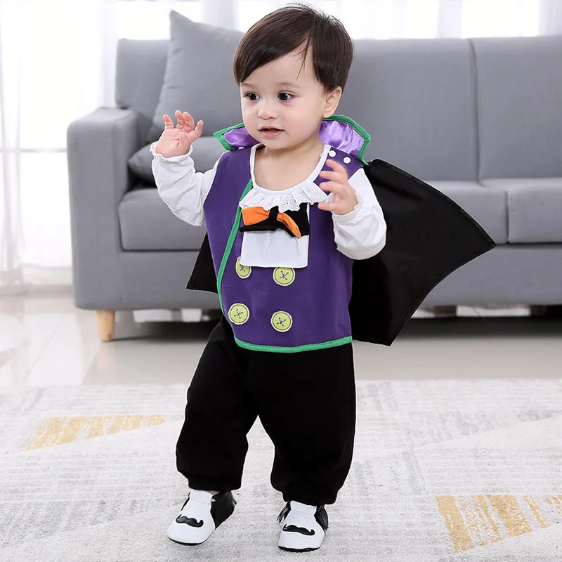 

Children's Clothing Wholesale Autumn Clothes Onesie Romper Vampire Cloak Performance Wear Halloween Children's Clothing Baby Boy