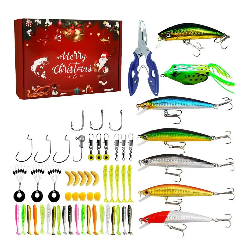 Calendario Dell'Avvento 2024 Per Pescatori - 24 Esche Da Pesca In Lega E Silicone - Regalo Di Natale Per Papà, Nonno E Fidanzato - 3