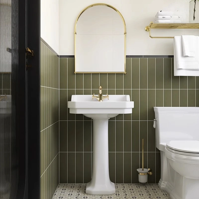 อ่างล้างหน้าแบบเสาย้อนยุคอพาร์ทเมนต์ขนาดเล็กห้องน้ําคอลัมน์อ่างล้างหน้าแบบบูรณาการชั้นเซรามิกระเบียงอ่างล้างหน้า 1