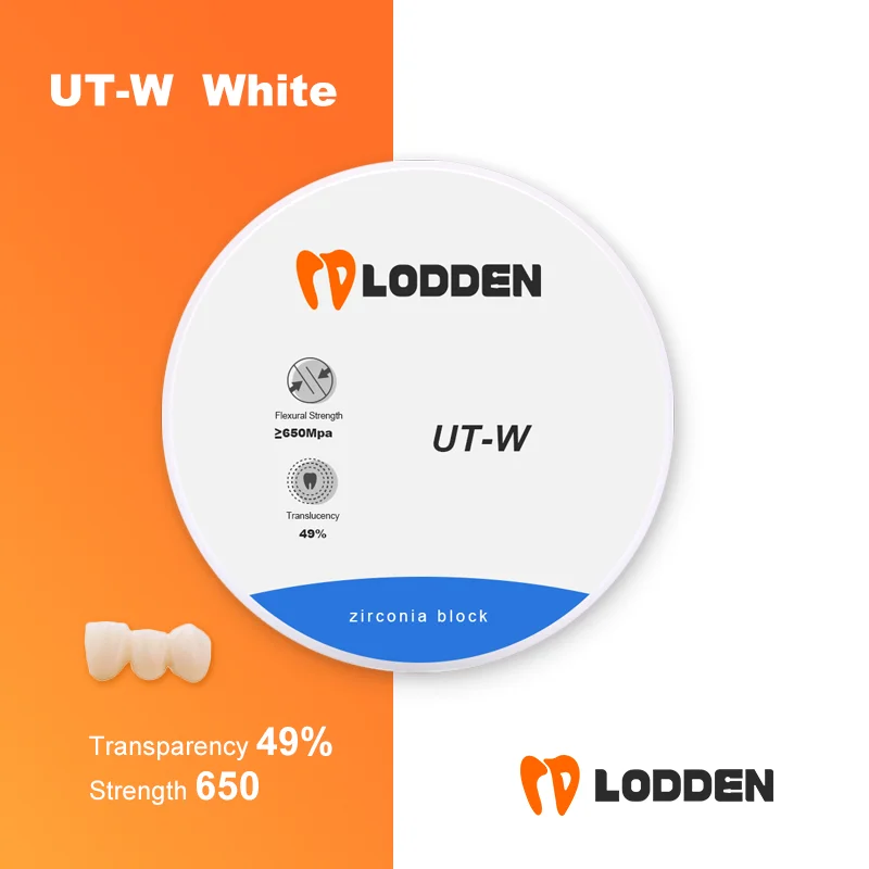 

Стоматологический лабораторный циркониевый блок UT-W White 98 мм прозрачность 49% прочность 650 блок White стоматологические cad cam roland фрезерный станок