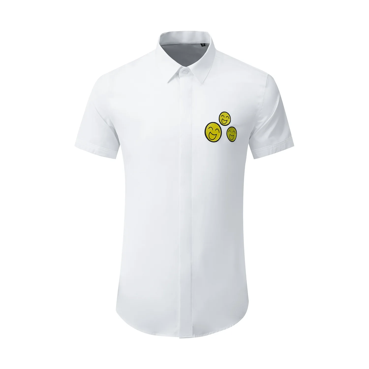 

High Quality Luxury Jewelry Men'S Solid Business Casual Shirts Oversized Office Fiber Formal Dress Shirts