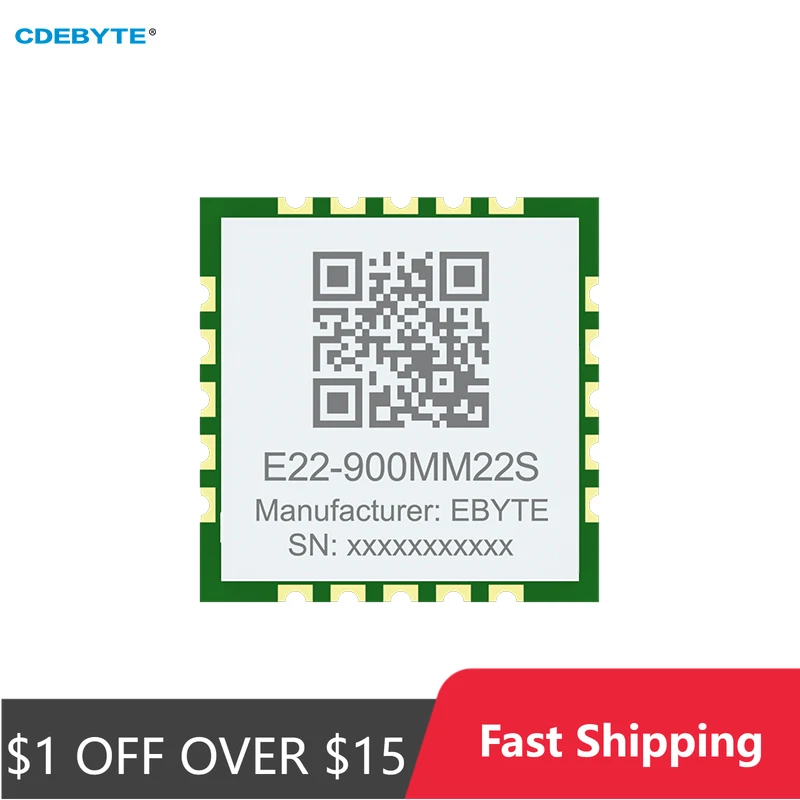 SX1262 LoRa 모듈 868/915MHz CDEBYTE E22-900MM22S 초소형 21.5dBm 7KM SMD RF 트랜시버 모..