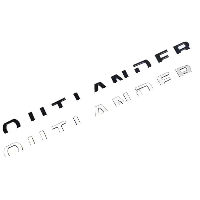 3D Letters Hood Emblem Logo Badge Car Stickers Styling Car Accessories Wording For Mitsubishi Outlander ABS Chrome car stickers car fender emblem badge