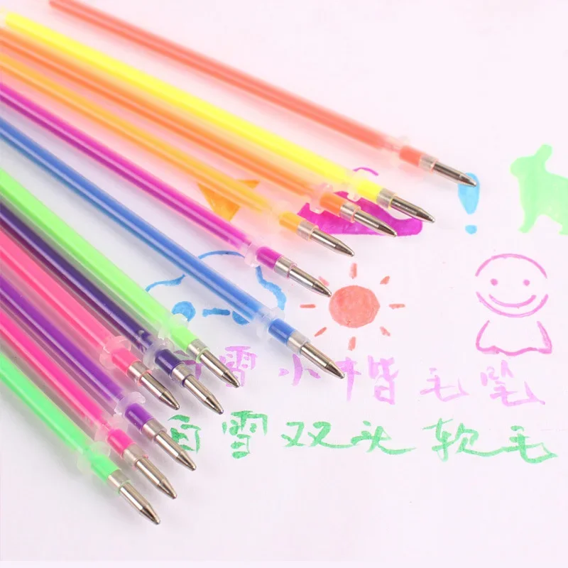 100pcs 1.0mm Glitter Pen Set Flash Multicolor Gel Pen Refills Replaceable Core DIY Art Writing Painting Graffiti Pen Supplies 3