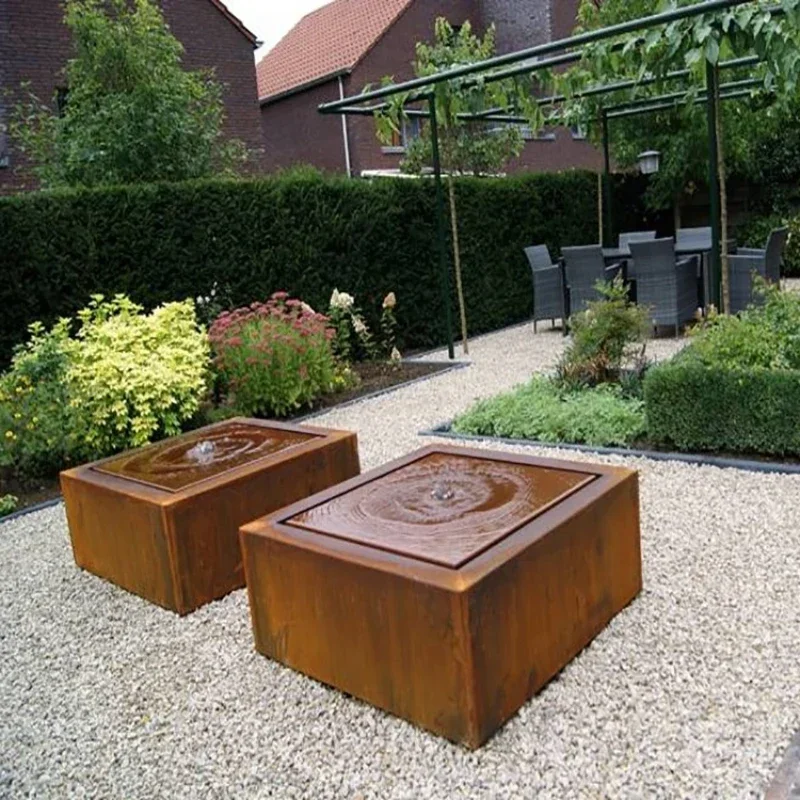 

Outdoor Garden Backyard Water Feature Decoration Waterfall Steel Water Fountain