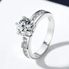 1 Carat Mozanstone Classic S925 Sterling Silver Ring Six Prong Woman Ring Engagement Jewelry 3