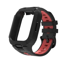 2 - in - 1 Strap and Case for Smartwatch Sports Wristband (Black red)