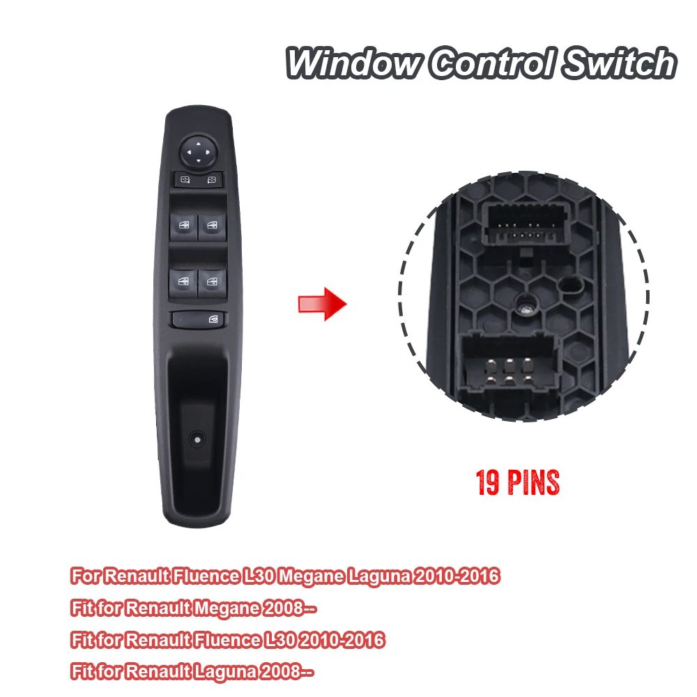 

Front Driver Side Window Switch Button Panel For Renault Fluence L30 Megane Laguna 2010-2016 25400-0008R 254000008R