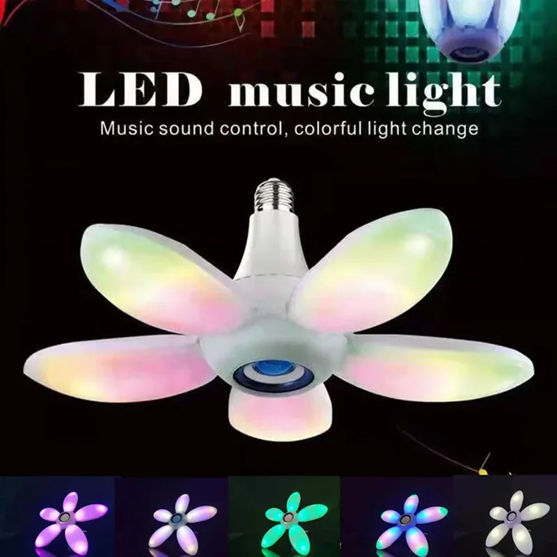 

Music Rhythm Colorful Lights Audio Foldable Bulb Remote Control Bluetooth-Compatible Deformable Smart Home Led Lamp