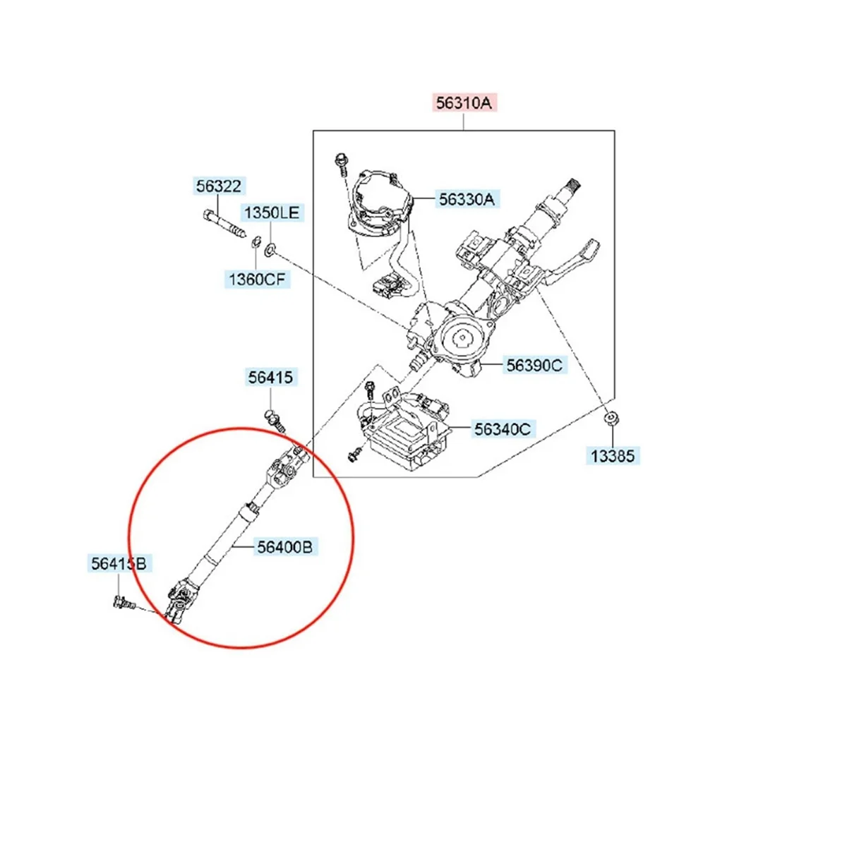 Genuine OEM Hyundai/Kia Steering Lower Joint Shaft – Exact Fit For Tucson, Sportage & More