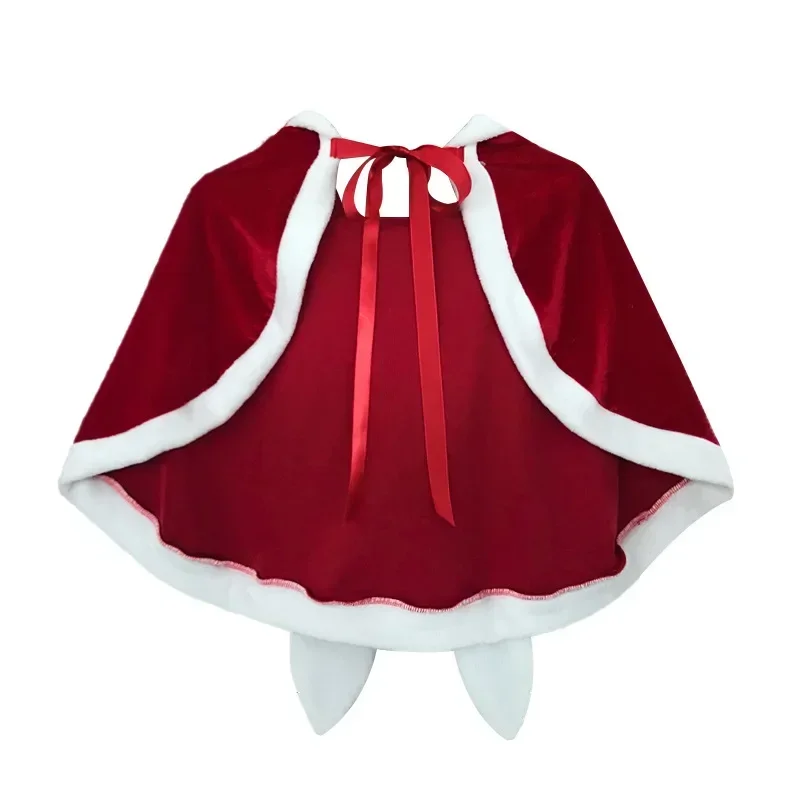 New Women Christmas Costume Sexy Santa Claus Cosplay Red Velvet Dress With Clock Xmas Female New Year Party Role Play Outfits