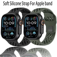 Bracelet en Silicone pour Apple Watch Ultra 3/2/1 49mm 11 10 46mm 42mm, confortable et respirant pour IWatch 9 8 7 6 5 4 SE3 45mm 44mm 41mm 1