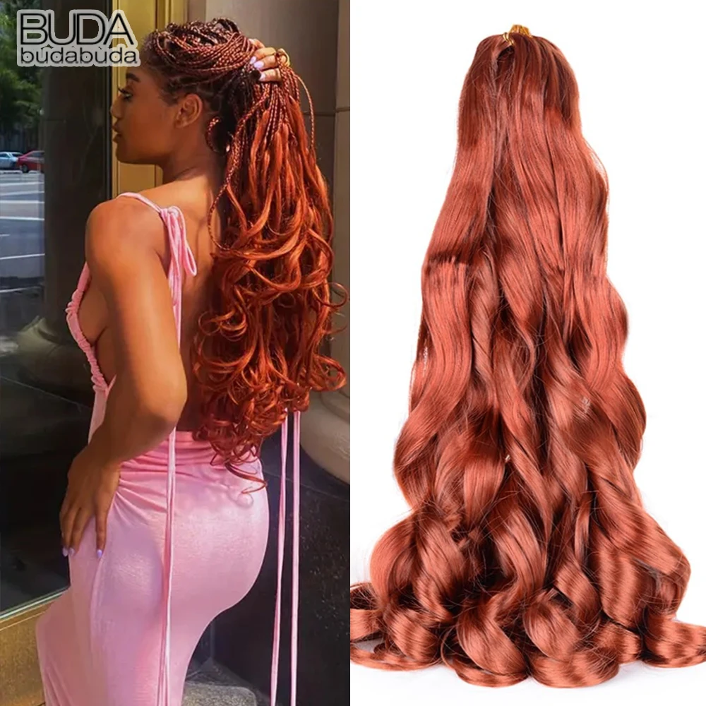 24 Zoll Französisch Locke Flechten Haar Synthetische Haarverlängerungen Premium Lockige Wellen Locken Zöpfe 23