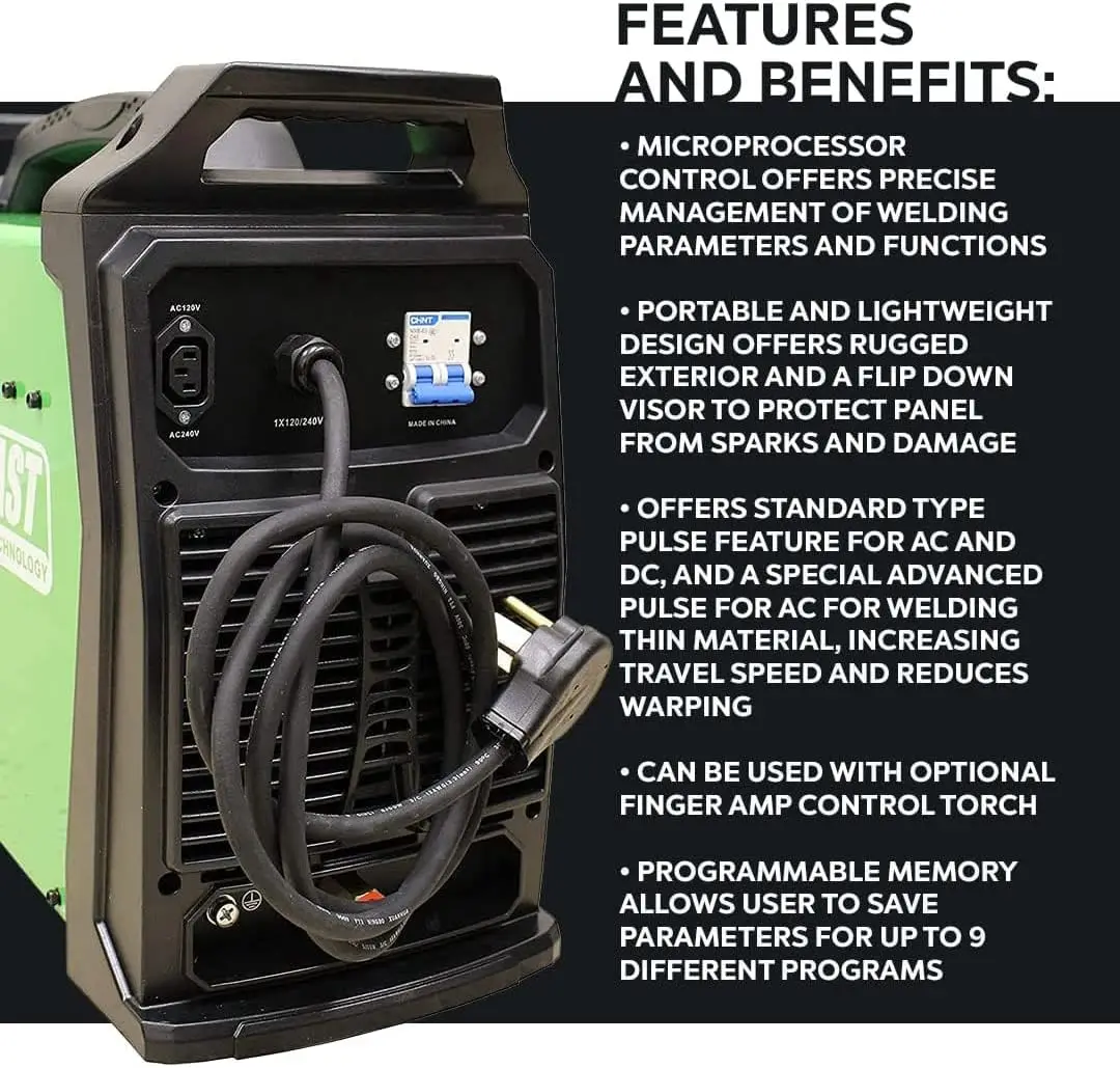 PowerTIG 210EXT 210Amp Ac Dc Tig Stick Advance Pulse Welder 110/220 Volt Inverter-Based IGBT Technology 4