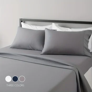 Ensemble de draps respirants et rafraîchissants, drap de lit de luxe pour hôtel, Extra doux, facile à installer, ensemble 3/4 pièces 1