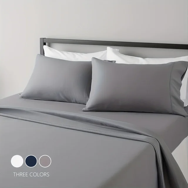 Ensemble de draps respirants et rafraîchissants, drap de lit de luxe pour hôtel, Extra doux, facile à installer, ensemble 3/4 pièces 1