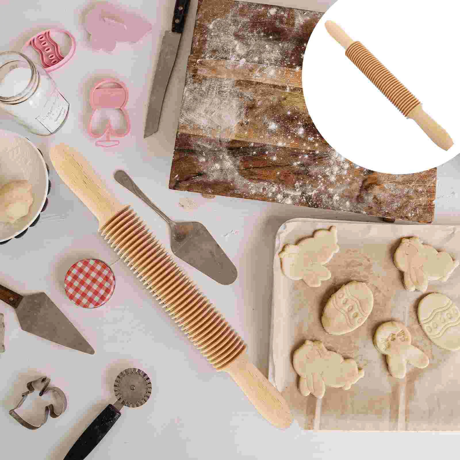 

Wooden Rolling Pin Noodle Lattice Roller Dough Cutter Spaghetti Pasta Maker Pastry Vegetable Rolling Slicer Kitchen Cooking Tool