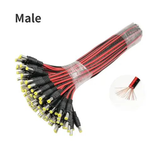 1 5 10piece Male Female DC Power Connector 5V 12V 5.5x2.1mm Wire Cable Plug Adapter for TV Camera 5050 2835 LED Strip Tape Light - Image 4