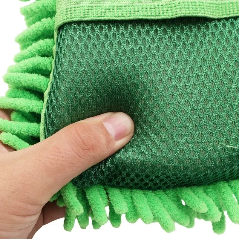 Coral Plush Chenille Sponge for Car Interior Cleaning Scratch-Free Dust Removal & Auto Body Dashboard Cleaning Tool Wash Gloves