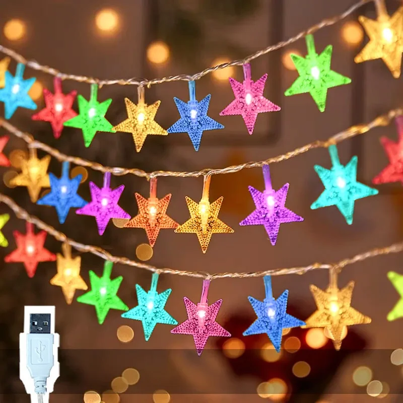 Twinkling Star LED String Lights - USB Powered Decorative Lighting