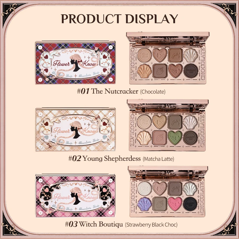 Flower Knows Chocolate Wonder-Shop Eight-Color Eyeshadow Palette