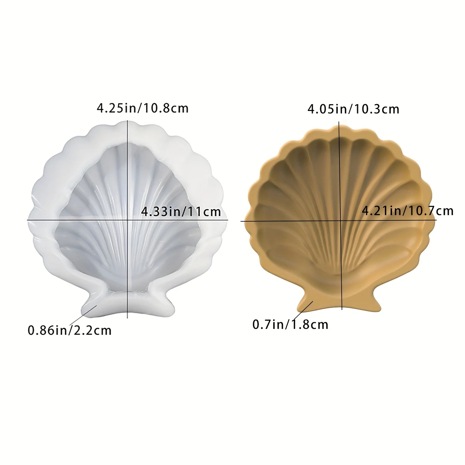 1개 해양 조개 보관 트레이 몰드, 석고 콘크리트 주조 트레이 몰드, 홈 데코 및 DIY 공예 프로젝트에 적합