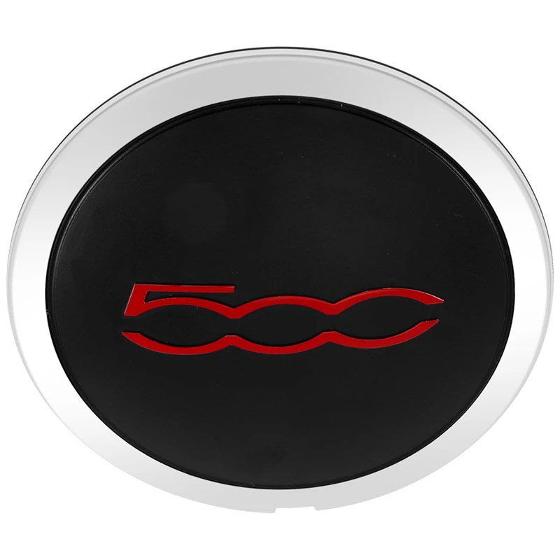 2 PCS 133Mm Hubcap Black & Red Plastic For Fiat 500 Wheels Centre Hub Caps 68078419AC 68078421AC Dust Cover 51884863
