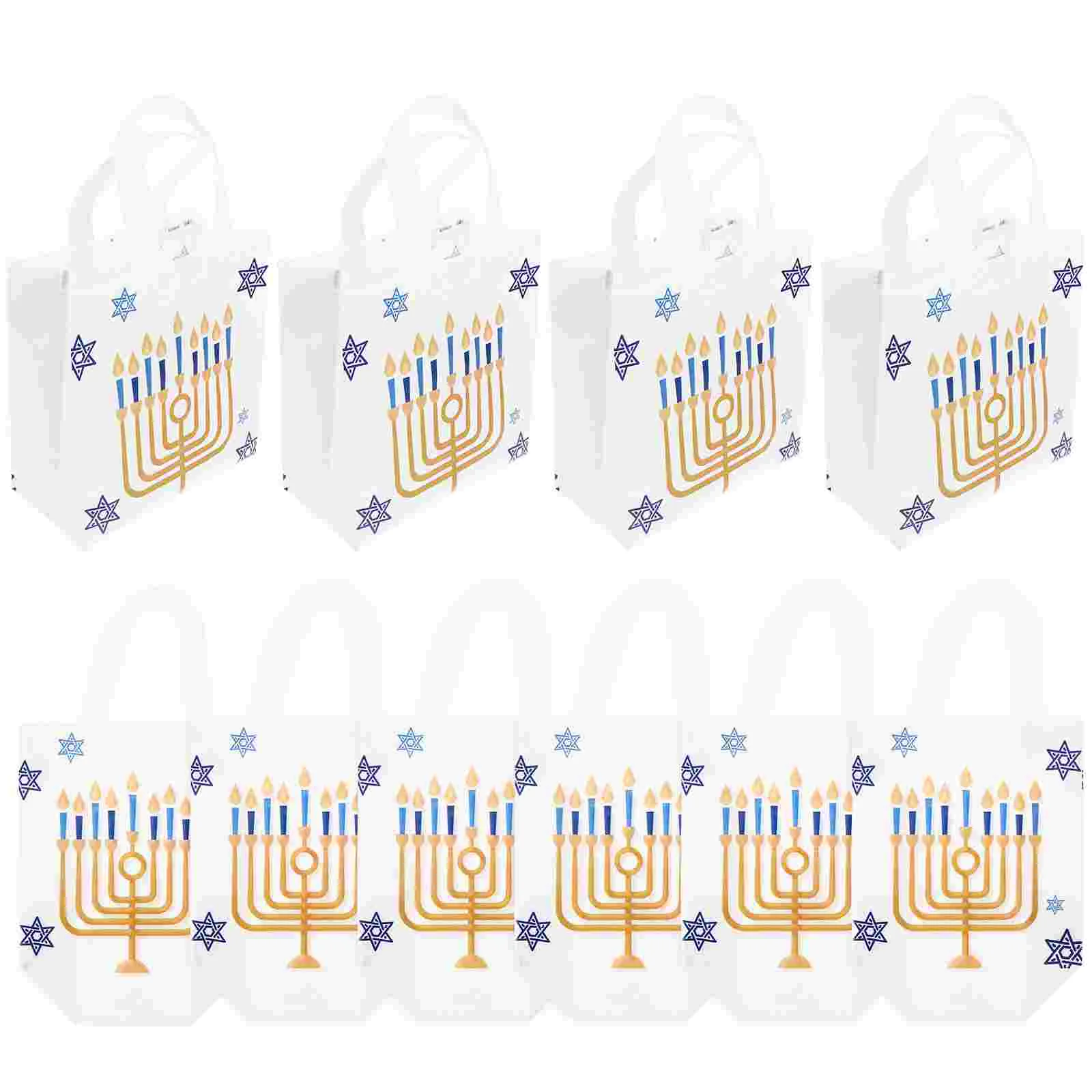 

10 Pcs Handheld Gift Bags Paper Portable Packaging Hanukkah Decors Bulk Heat-bonded Non-woven Fabric Themed Decorative DIY