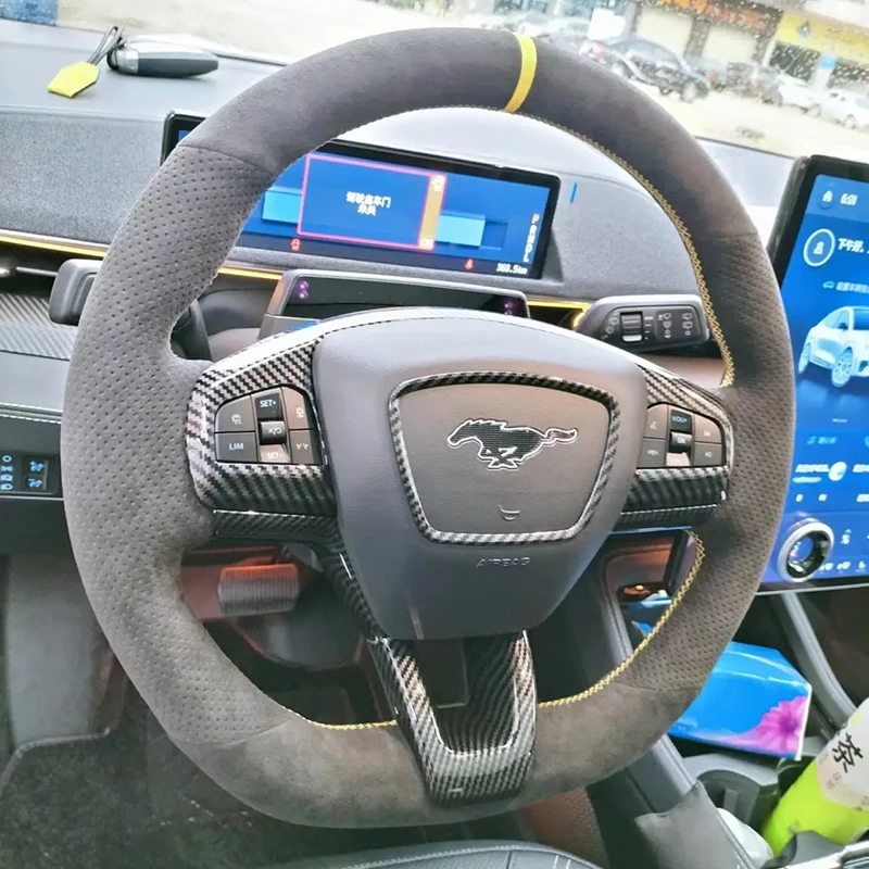 Housse De Volant De Voiture En Cuir Pour Ford Mustang Mach-E 2025