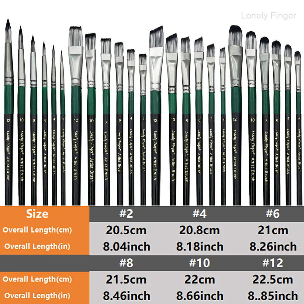 아크릴 페인트 브러쉬 세트, 6/24개 나일론 헤어 아크릴 페인팅 브러쉬, 수채화 록 페이스 페인팅 브러쉬, 아티스트 공예 브러쉬 용품