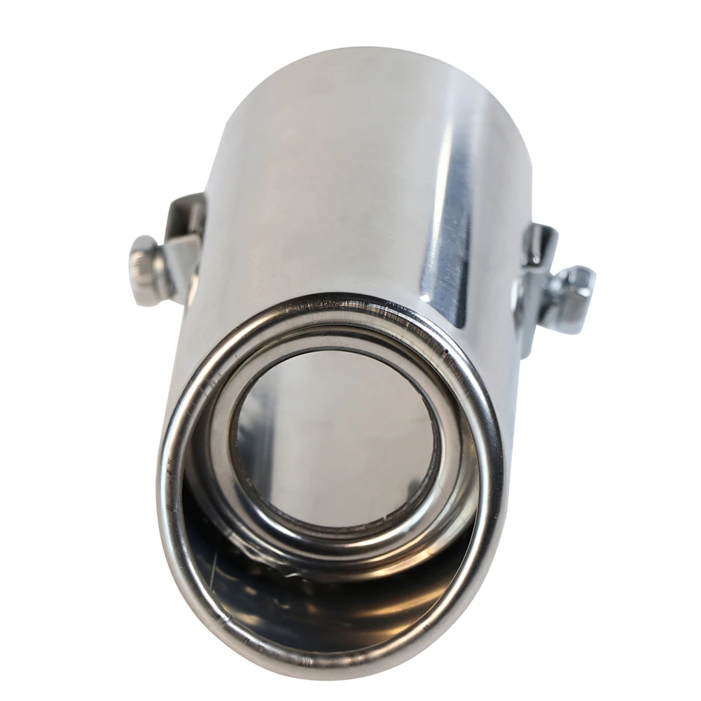 Car Exhaust Tip Steel Stainless Chrome Muffler Exhaust Tip Modification Tube for Straight Tailpipe exhaust muffler tip exhaust pipe muffler exhaust trim pipe