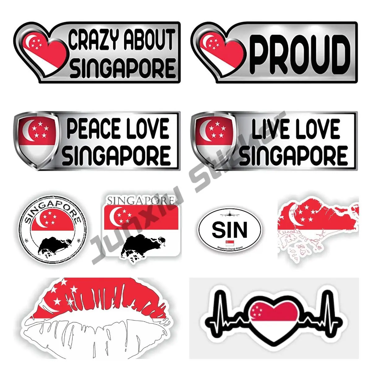 

Singapore Sticker Flag MF for Laptop Book Fridge Guitar Motorcycle Helmet ToolBox Door PC Boat Waterproof Decor
