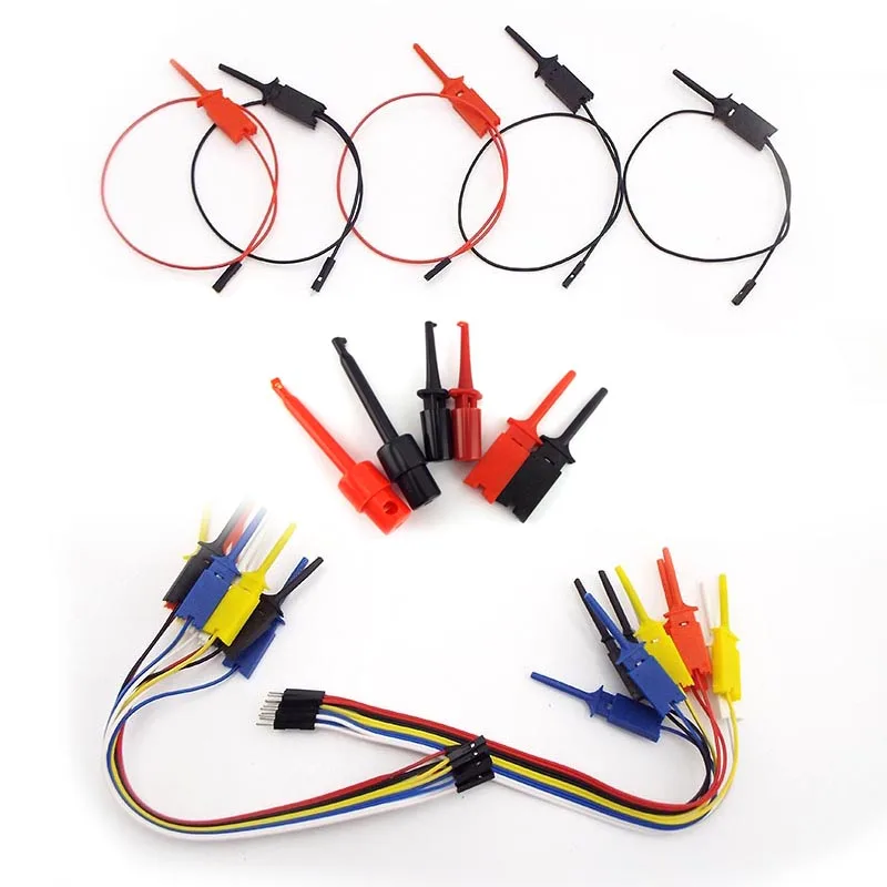 4types Single Test Hook Clip Line Probe Logic Analyzer 10pin Cable Crocodile Clip For Gripper Electronic Testing IC Grabber c1