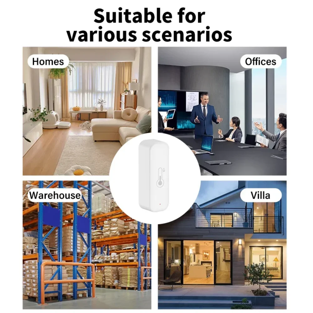 WiFi Smart Home Temperature and Humidity Sensor with App Remote Alarm