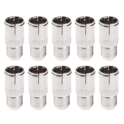10 Pack Quick Fit Push - On RF Coaxial Connector Adapter Set (Silver)