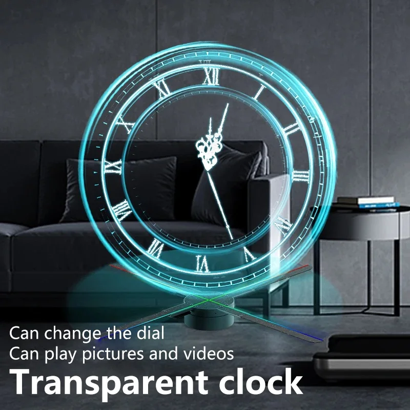 Wall Clock 3D Wall Clock LED Digital Clock cyberpunk 3d projector led digital large wall clock modern design decoration art big wall clock Can display images and videos