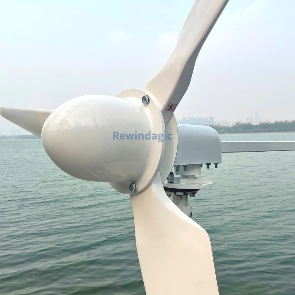 Free Energy 8KW 10KW 48V 96V 120V 220V Horizontal Wind Turbine Generator With Controller Low RPM Windmill For Farm Home Boat Use