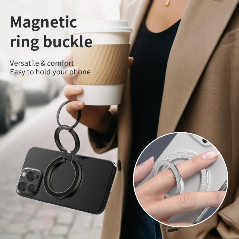 Dual Ring Triple Fold Magnetic Phone Stand Holder